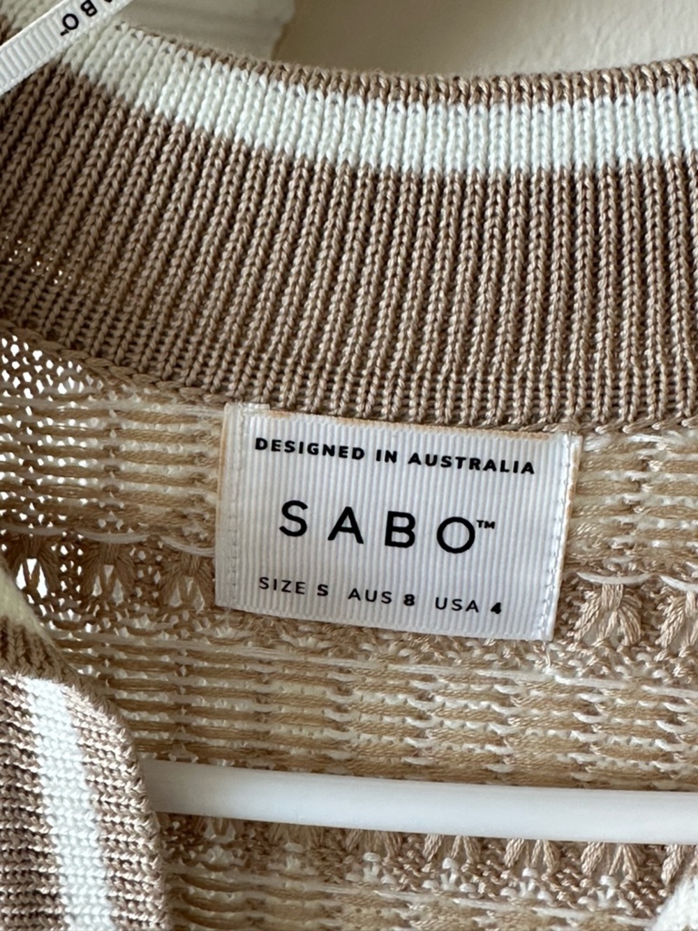 SABO Striped Knit Pants and Top Set in Cream & White - Picture 9 of 11